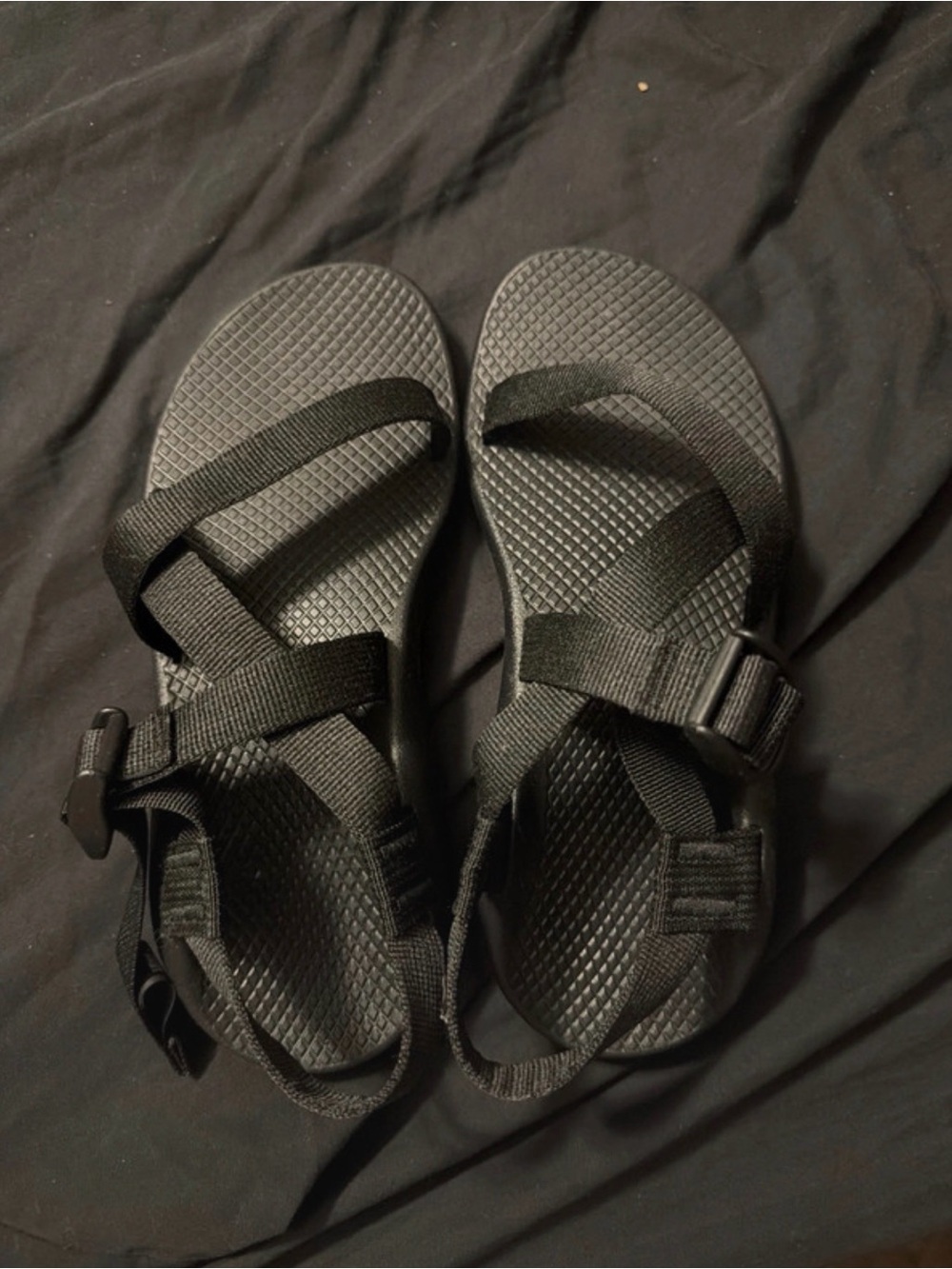 Kids Black Strappy Sport Sandals